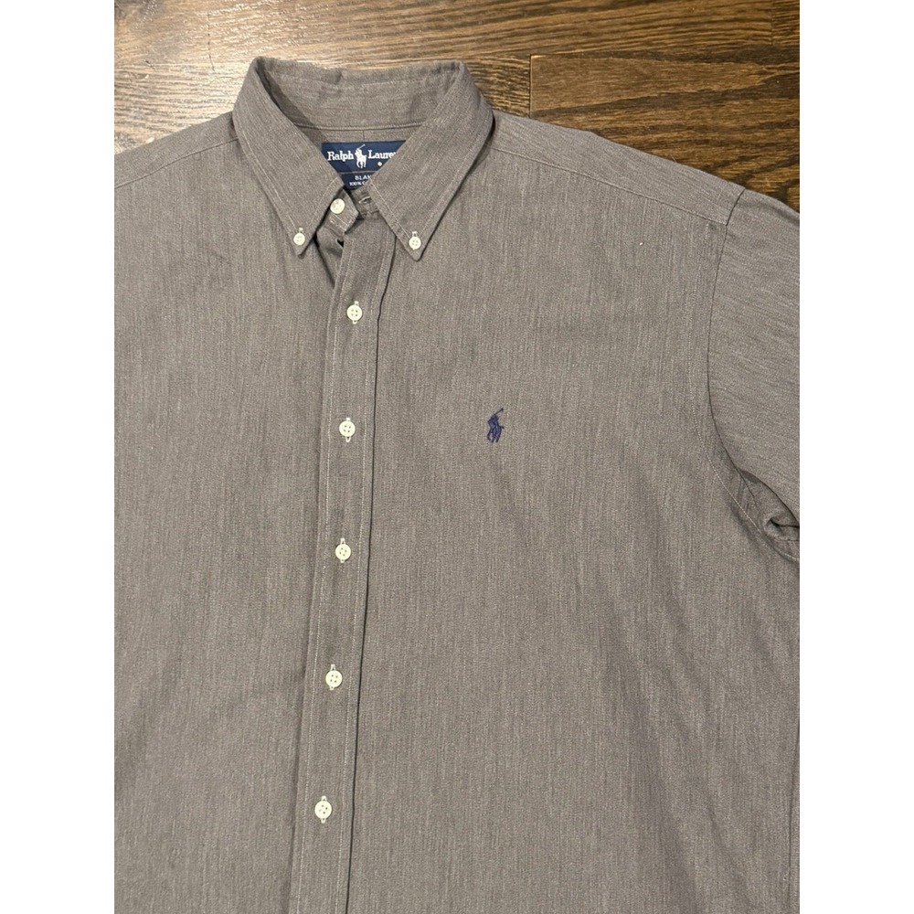 Polo Ralph Lauren Mens Button Down Long Sleeve Cotton Blake Blue Shirt Large